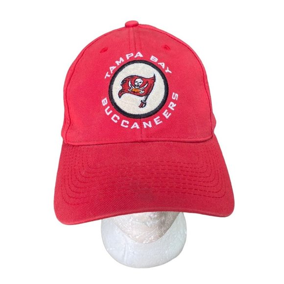 Vtg Tampa Bay Buccaneers Strapback Hat Cap NFL Game Day Red - Picture 1 of 9